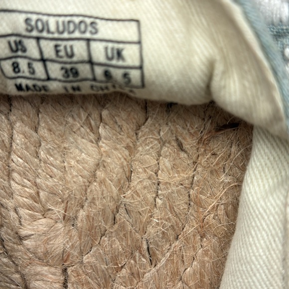 Soludos Women's Embroidered Espadrilles - Light Blue - Picture 7 of 8